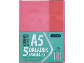 Okadka A5 PASTEL LINE nieregulowana, 5 szt
