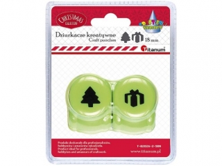Zestaw dziurkaczy z motywem 18mm 2szt. choinka, prezent