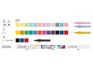 Marker okr�g�y 1, 2 mm ko�c�wka typu B Live Color DIY MONAMI cukierkowy r� - 12 szt. op. [opakowanie=12szt]