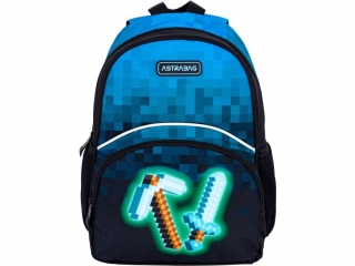 Plecaczek dziecicy wycieczkowy ASTRABAG BLUE PIXEL, AK300 [opakowanie=6szt]