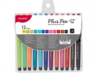 Cienkopis okrągły 0, 4 mm Plus Pen S MONAMI - 12 kolorów - 1 szt. op.