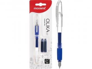 Pióro wieczne stalówka typu EF OLIKA MONAMI indygo tusz + 2 naboje atramentowe - 1+2 szt. blister