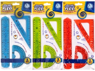 Zestaw geometryczny 3 elementy FLEXI ASTRA - 1 szt. opp bag [opakowanie=24szt]