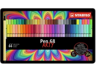 Flamaster STABILO Pen 68 etui metalowe 66 szt. ARTY