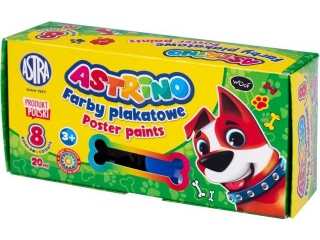 Farby plakatowe Astrino 8 kol x 20 ml [opakowanie=6szt]