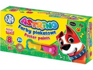 Farby plakatowe Astrino 8 kol x 20 ml [opakowanie=6szt]