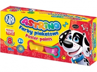 Farby plakatowe Astrino 8 kol x 20 ml [opakowanie=6szt]