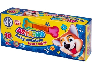 Farby plakatowe Astrino 10 kol x 20 ml [opakowanie=6szt]