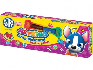 Farby plakatowe Astrino 10 kol x 20 ml [opakowanie=6szt]