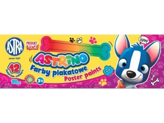 Farby plakatowe Astrino 12 kol x 20 ml [opakowanie=4szt]