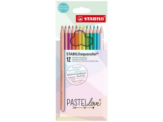 Kredka drewniana STABILO aquacolor Pastellove etui kartonowe 12 szt.