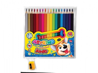 Kredki owkowe okrge Jumbo ASTRINO - 18 kolorw + temperwka  [opakowanie=8szt]