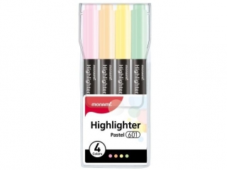 Zakreślacz okrągły 1-4 mm 601 MONAMI - 4 kolory pastelowe - 1 szt. op. (0%)