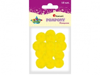 Pompony poliestrowe 18mm 15szt. żółte intensywne TITWLK