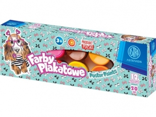 Farby plakatowe Pieski 12 kol x 20 ml [opakowanie=4szt]