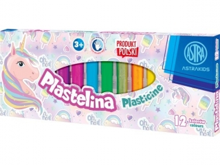 Plastelina Jednoroec Astra Kids 12 kolorw [opakowanie=6szt]