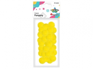Pompony poliestrowe 25mm 30szt. żółte intensywne TITWLK