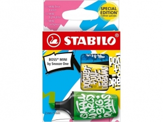 Zakre�lacz STABILO BOSS MINI by Snooze One etui 3 szt. (��ty, niebieski, zielony) [opakowanie=10szt]