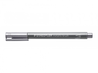 Flamaster pdzelkowy Metallic brush, srebrny, Staedtler [opakowanie=10szt]
