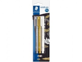 Marker metaliczny, okrągła końcówka, M, 3 kol (0, 11, 81), blister, Staedtler
