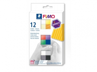 Zestaw FIMO effect, 12 kostek x 25g, Staedtler