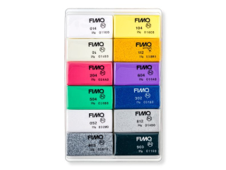 Zestaw FIMO effect, 12 kostek x 25g, Staedtler