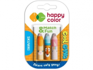 Gumki-skuwki do dugopisw wymazywalnych Cool Gang, miks 3 szt. na blistrze, Happy Color [opakowanie=20szt]