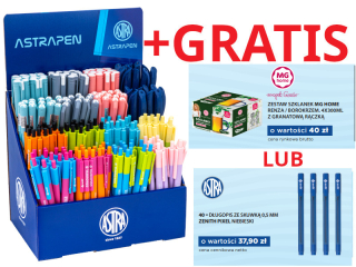 Zestaw dugopisw ekonomicznych ASTRAPEN mix w ekspozytorze 208 szt.