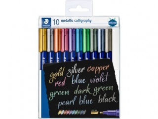 Pisak metaliczny Metallic calligraphy, 2.8mm, miks 10 kol, Staedtler [opakowanie=10szt]