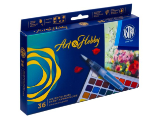 Zestaw farb akwarelowych ASTRA ARTxHOBBY 36 kol + p�dzelek wodny + paletka  [opakowanie=12szt]