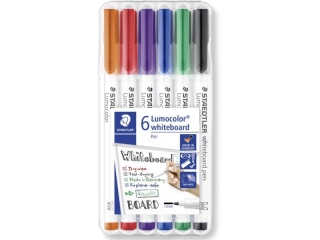 Marker Lumocolor whiteboard M, 6 kol. w etui, Staedtler