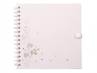 Album na spirali Botanic, ze wstk, 20x20cm, 30 ark, biae, 180 g/m2, Happy Color