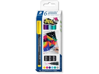 Foliopis Lumocolor, F, wodoodporny, 6 kol. (1, 20, 65, 34, 54, 82) w opak., Staedtler