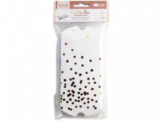 Pudełka na prezenty Golden Dots, 15x8cm, 5 sztuk