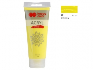 Farba akrylowa Studio 200 ml, cytrynowy, Happy Color