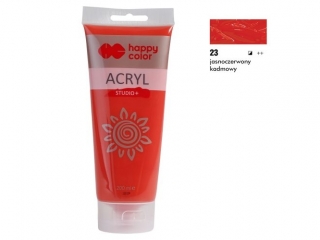 Farba akrylowa Studio 200 ml, jasnoczerwony kadmowy, Happy Color