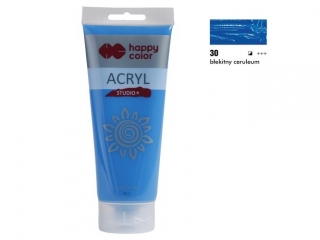 Farba akrylowa Studio 200 ml, błękitny ceruleum, Happy Color