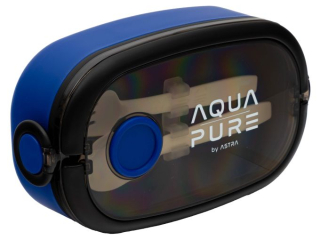 Śniadaniówka AQUA PURE ze sztuccami, blue/black