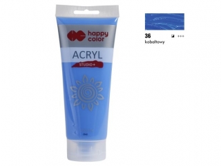 Farba akrylowa Studio 200 ml, kobaltowy, Happy Color