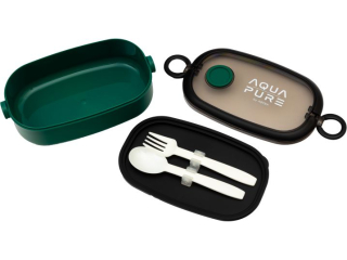 �niadani�wka AQUA PURE ze sztuccami, green/black