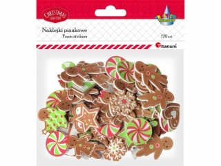 Naklejki piankowe mix ciastek, cukierek, piernik 120szt.