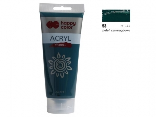 Farba akrylowa Studio 200 ml, zieleń szmaragdowa, Happy Color