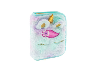 Pi�rnik pojedynczy jednoklapkowy ASTRABAG FLUFFY UNICORN ombre [opakowanie=12szt]
