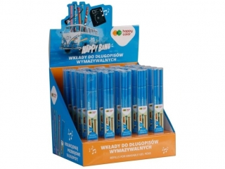 Wkłady do długopisu wymazywalnego, 0.5mm, 3 szt. w etui, 30 szt. w displayu, Happy Color