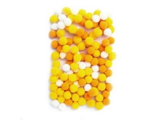 POMPONY POLIESTROWE 1 CM MIX ӣTY, 120 SZT. [opakowanie=6szt]