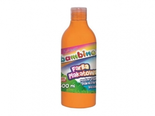 Farba plakatowa w butelce pomarańczowa 500 ml ZWIERZAKI UCZNIAKI