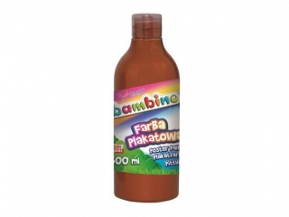 Farba plakatowa w butelce brązowa 500 ml ZWIERZAKI UCZNIAKI