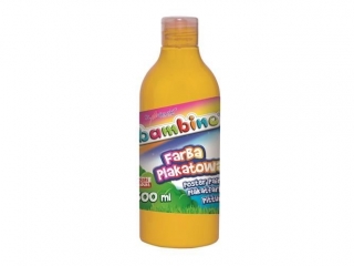 Farba plakatowa w butelce żółta 500 ml ZWIERZAKI UCZNIAKI