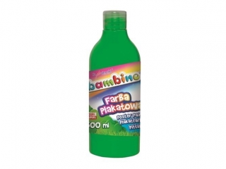 Farba plakatowa w butelce zielona 500 ml ZWIERZAKI UCZNIAKI