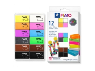 Zestaw FIMO Neon, 12 kostek x 25g, Staedtler